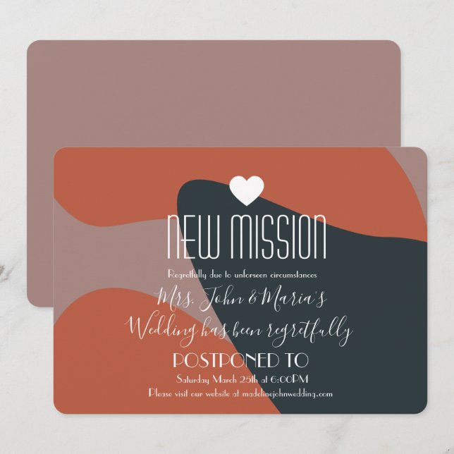 Bio Abstrakte Neuaufschiebung der Mission Einladung (Vorne/Hinten)