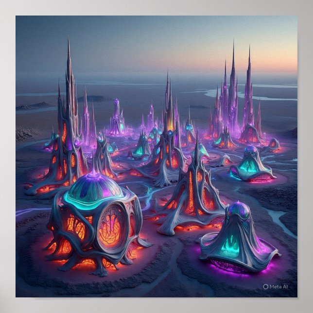 Bio Alien City Gebäude Poster (Vorne)