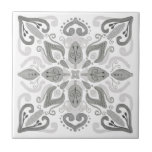 Bio alte Zuhause Aquarelltöne hellgrau Fliese<br><div class="desc">Schöne schöne originale künstlerische Aquarell Wirkung moderne hellgraue dekorative Ornament Design Keramik Fliesen. Altes Zuhause bohemian boho warm fühlen sich mit floralen Wirbel. Für andere Farben können Sie sich gerne an den Designer wenden.</div>