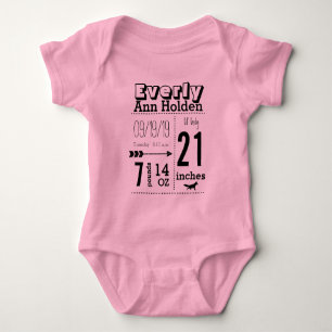Bio Baby Girl Birth Record Lil' Lady Fox Strampler