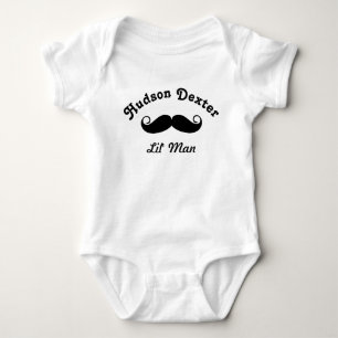 Bio Black Mustache Baby Boy Lil' Man Strampler