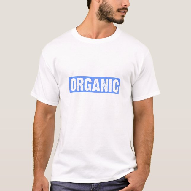 Bio - Blau auf Schwarz T-Shirt (Vorderseite)