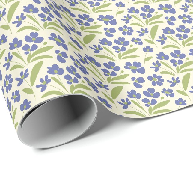 Bio Blumengrün auf Creme 0111A Geschenkpapier (Rolleneckpunkt)