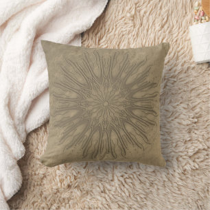 Bio bohische Dekoration der Mandala sepia Kissen