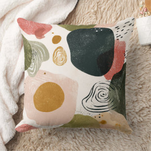 Bio Boho Abstraktes Muster aus dem erdverschmierte Kissen