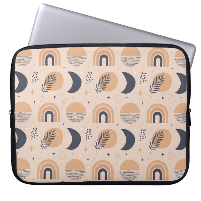 Bio Boho Pattern Laptopschutzhülle (Vorderseite)