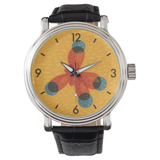 Bio Chemie Methan Molecule Gelb Armbanduhr (Vorderseite)