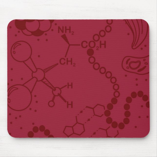 Bio-/Chemie-Spektrum-Burgunder-Mausunterlage Mousepad (Vorne)