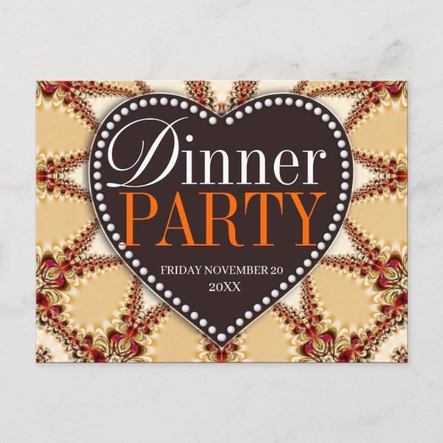 Bio Dekor Abendessen Party Einladen Postkarten (Vorderseite)