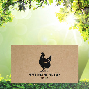 Bio-Eier-Farm Farmhaus Rustikales Huhn Visitenkarte
