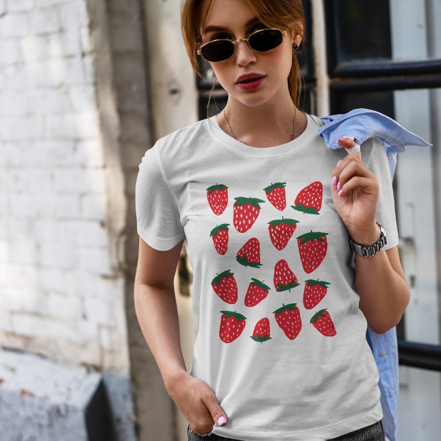 Bio Erdbeeren im Sommer - rot und grün T-Shirt (Von Creator hochgeladen)