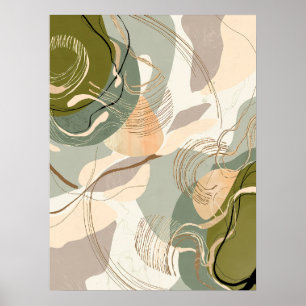 Bio Erdtöne Abstrakt - Modernes Minimalistisch Poster