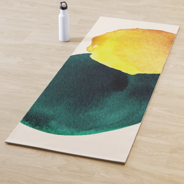 Bio Form Abstrakt Farbe Gelb grün Yogamatte (Beispiel)