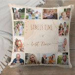 Bio Formen der Familienzeit Neutral 12 Quadratmete Kissen<br><div class="desc">Erstellen Sie mit 12 Ihrer Lieblingsfotos Ihr eigenes Foto-Kissen. Das trendige abstrakte Design aus Bio Formen, Pinselstrichen und Spritzern hat eine neutrale Farbpalette in den Farben beige Sand und Kupfer. Es wird mit der Formulierung "Familienzeit ist die beste Zeit" in mageren Schriftart Typografie und eleganten handgeschriebenen Skripten geschrieben. Ein schönes...</div>