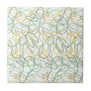 Bio Formen mit weißem Hintergrund Fliese