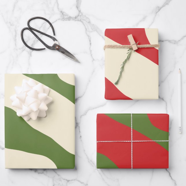 Bio Formen Moderne Abstrakte Minimalistische Weihn Geschenkpapier Set (Vorderseite)