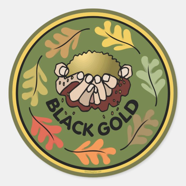 Bio Gartenarbeit - Compost Runder Aufkleber (Vorderseite)