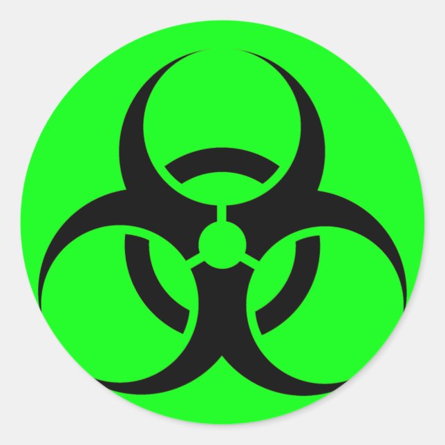 Bio-Gefahr oder Biogefährdung-Symbol-Warnzeichen G Runder Aufkleber (Vorderseite)