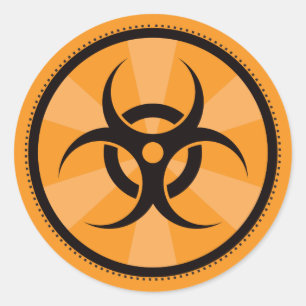 Bio-Gefahr - Orange Runder Aufkleber