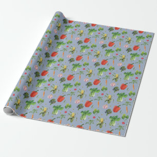 Bio Gemüse mit Wasserfarbe Geschenkpapier