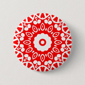 Bio Geometrie 03 - Rot weiß Button