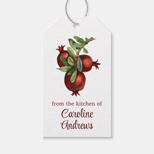 Bio Granatäpfel Geschenkanhänger (Vorderseite)