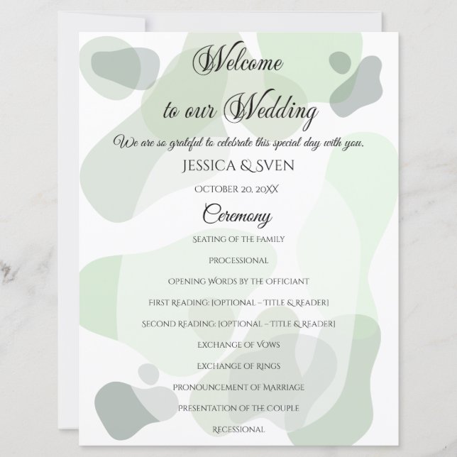 Bio Greenery Geometric Abstrakt Wedding (Vorderseite)