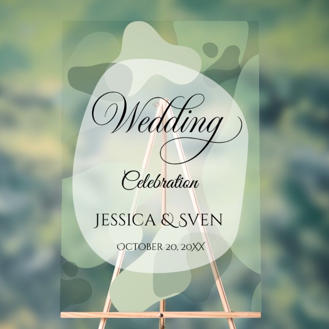 Bio Greenery Geometric Abstrakt Wedding Acrylschild (Neutral)