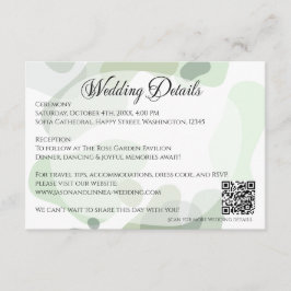Bio Greenery Geometric Abstrakt Wedding Begleitkarte