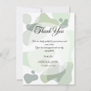Bio Greenery Geometric Abstrakt Wedding Dankeskarte