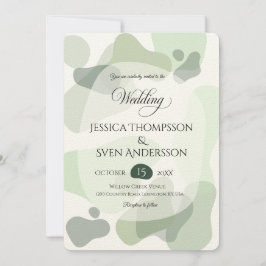 Bio Greenery Geometric Abstrakt Wedding Einladung