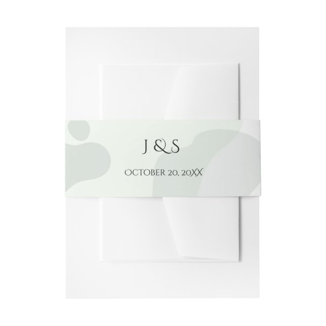 Bio Greenery Geometric Abstrakt Wedding Einladungsbanderole (Vorderseite Beispiel)