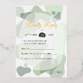 Bio Greenery Geometric Abstrakt Wedding Folieneinladung
