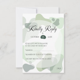 Bio Greenery Geometric Abstrakt Wedding RSVP Karte