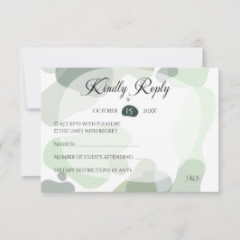Bio Greenery Geometric Abstrakt Wedding RSVP Karte