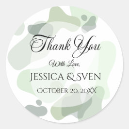 Bio Greenery Geometric Abstrakt Wedding Runder Aufkleber