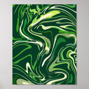 Bio grün Abstrakt mit Fluid Motion Poster