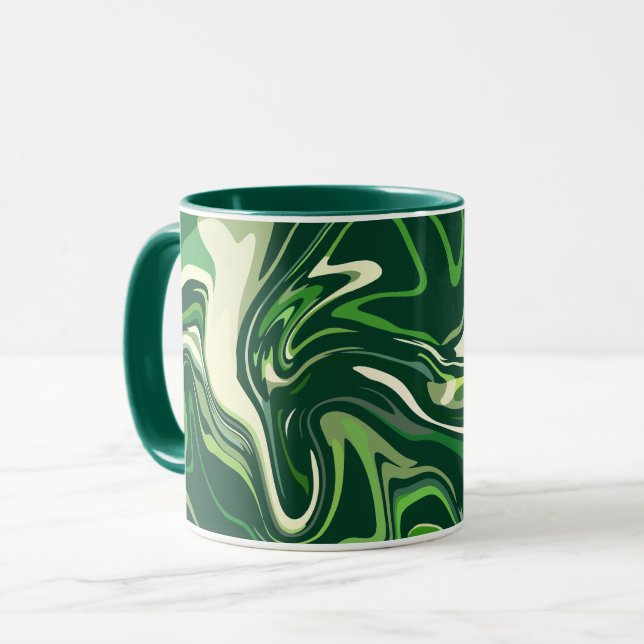 Bio grün Abstrakt mit Fluid Motion Tasse (Vorderseite Links)
