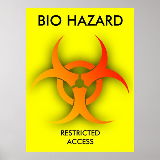 Bio Hazard Funny Print Poster Spaß (Vorne)