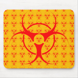 Bio-Hazard-Maus-Biogefährdung-Warnmaus Mousepad
