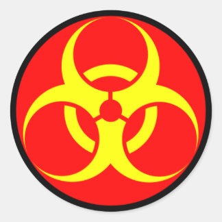 BIO HAZARD RUNDER AUFKLEBER