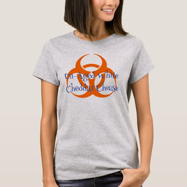 Bio Hazard Symbol mit unaltertem Weiß T-Shirt (Vorderseite)