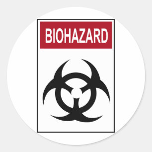 Bio Hazard Vintag Sign Runder Aufkleber
