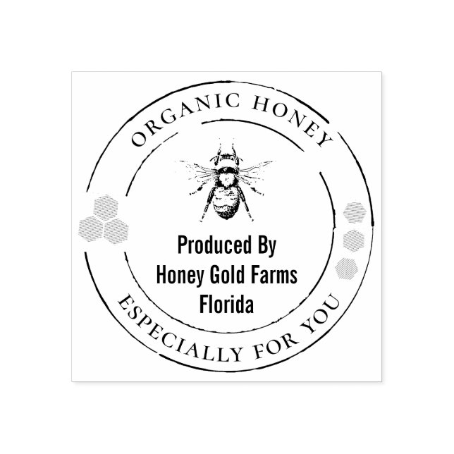 Bio Honey Bee Offizielles Siegel Gummistempel (Prägung)