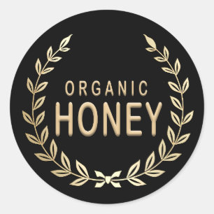 Bio Honey Wreath Emblem für Honey Jars Runder Aufkleber