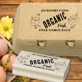 Bio Hühnereiunternehmen Gummistempel