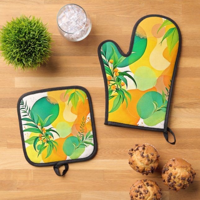 Bio Joy Flow Ofenhandschuh & Topflappen-Set (Oben Unten)