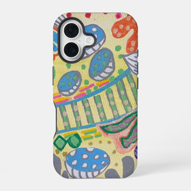 Bio-Karton / gelb iPhone 16 Hülle (Rückseite)