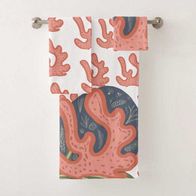 Bio Korallenriff Botanischer Blumenstrand Art Badhandtuch Set (Insitu)