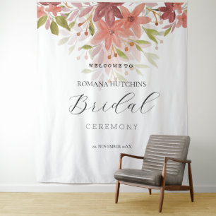 Bio Land Floral Wasserfarbe Handgestrichen Wandteppich
